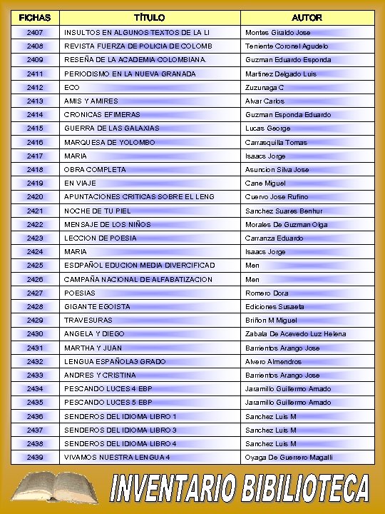 FICHAS TÍTULO AUTOR 2407 INSULTOS EN ALGUNOS TEXTOS DE LA LI Montes Giraldo Jose