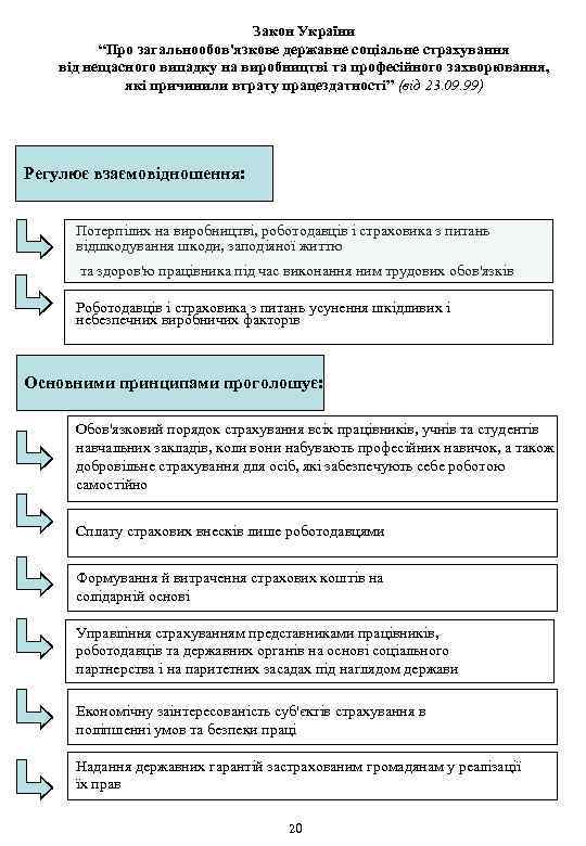 Закон України “Про загальнообов'язкове державне соціальне страхування від нещасного випадку на виробництві та професійного