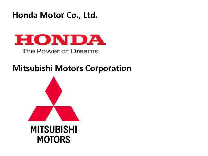 Honda Motor Co. , Ltd. Mitsubishi Motors Corporation 