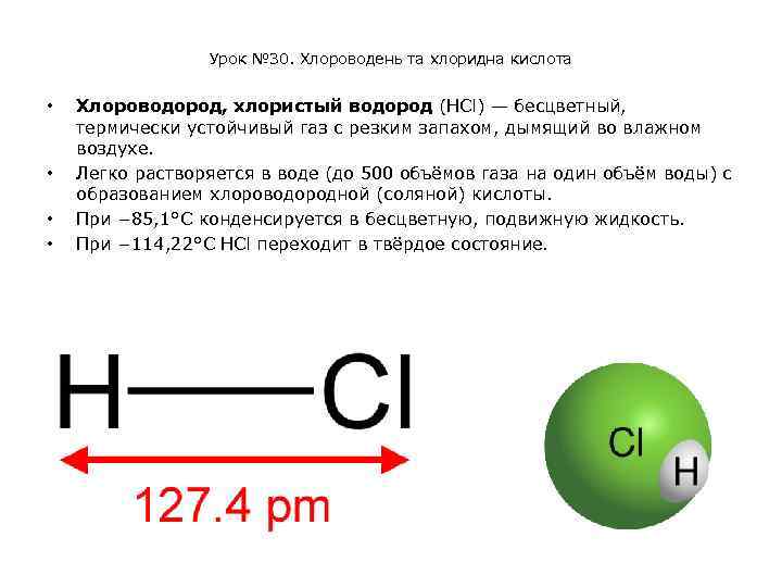 Формула хлороводорода