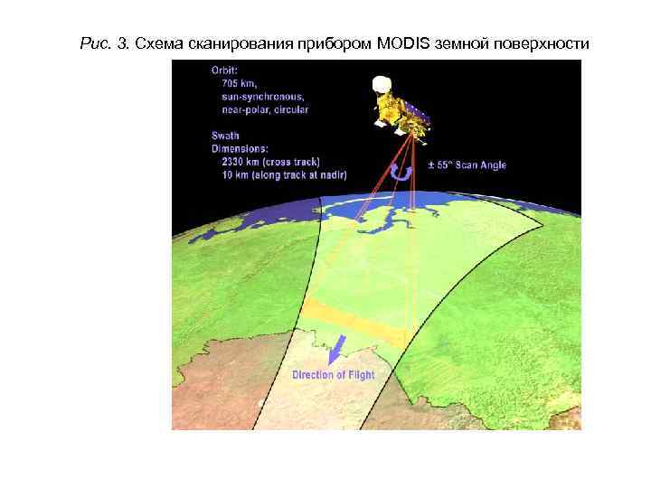 Рис. 3. Схема сканирования прибором MODIS земной поверхности 