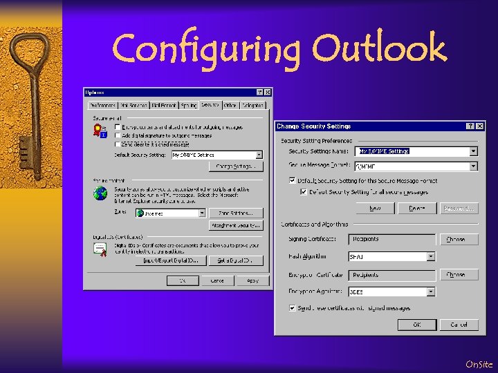 Configuring Outlook On. Site 