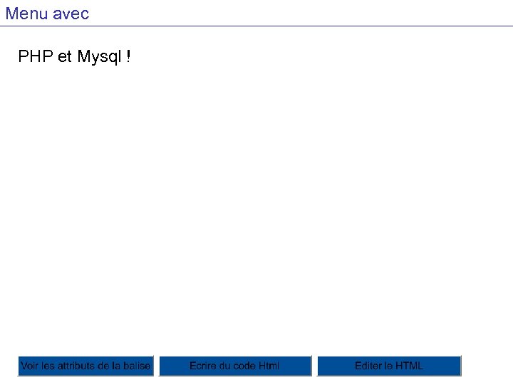 Menu avec PHP et Mysql ! 