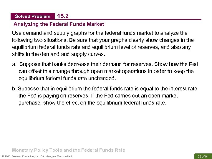 Solved Problem 15. 2 Analyzing the Federal Funds Market Use demand supply graphs for
