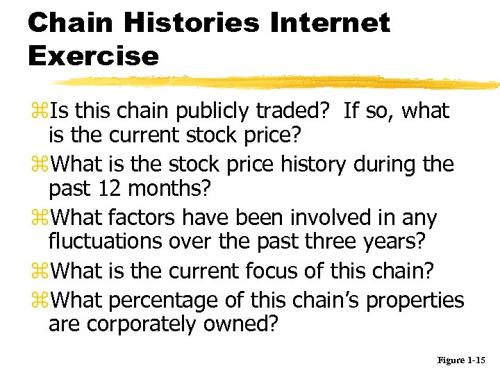 Chain Histories Internet Exercise z. Is this chain publicly traded? If so, what is