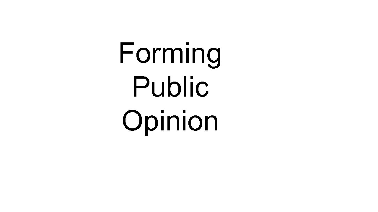 Forming Public Opinion 