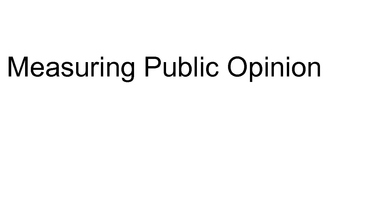 Measuring Public Opinion 