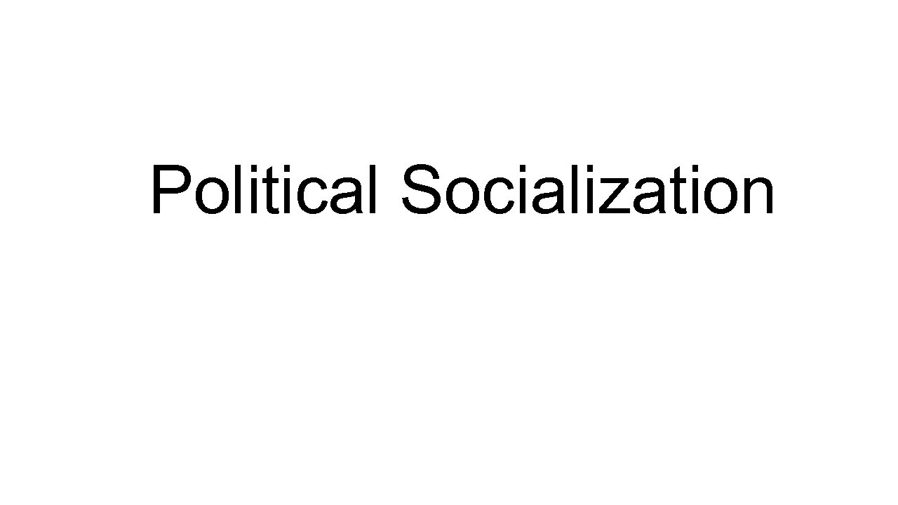 Political Socialization 