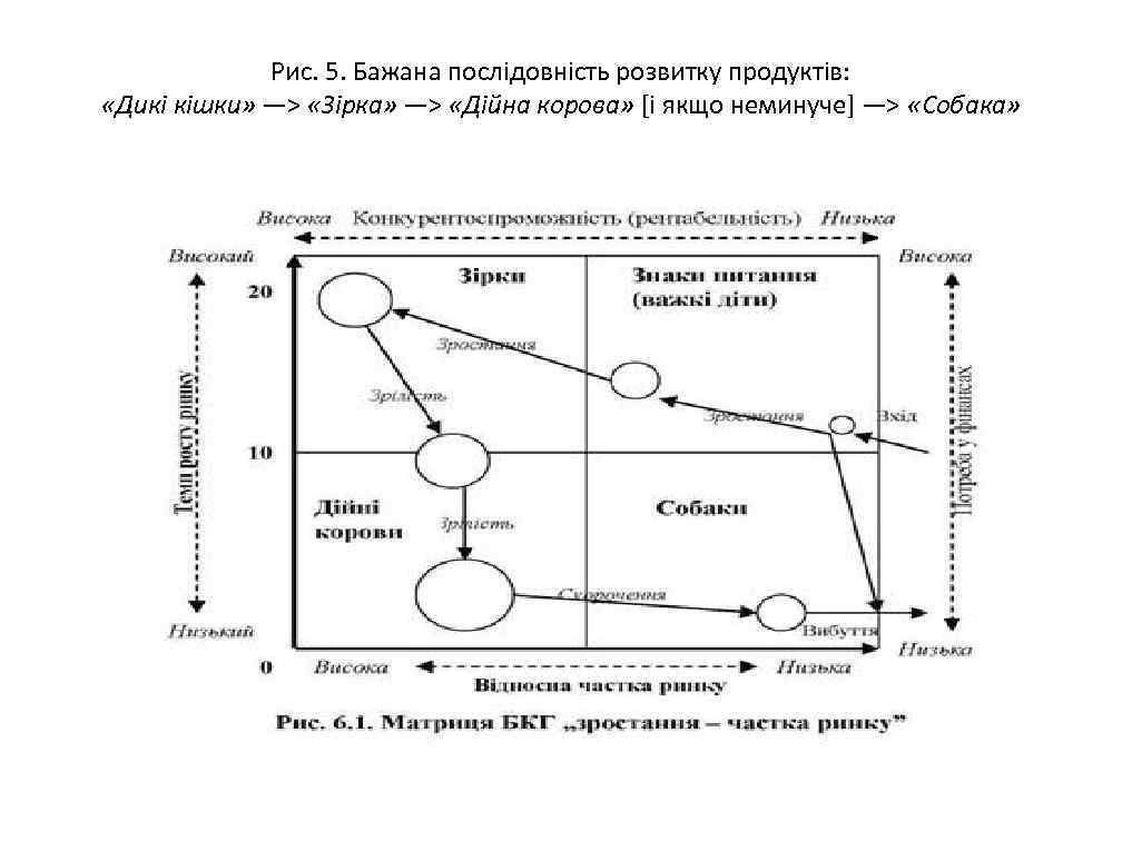 Рис. 5. Бажана послідовність розвитку продуктів: «Дикі кішки» —> «Зірка» —> «Дійна корова» [і