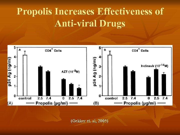 Propolis Increases Effectiveness of Anti-viral Drugs (Gekker et. al, 2005) 