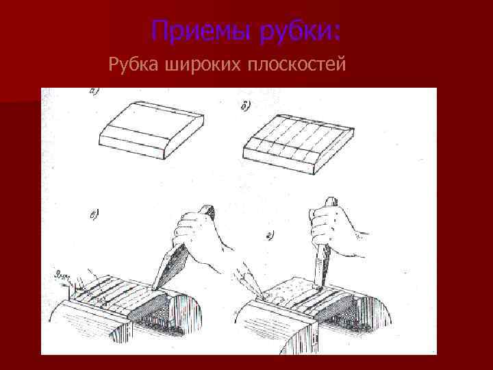 Приемы рубки: Рубка широких плоскостей 