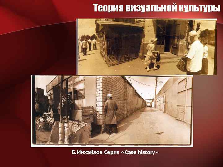 Теория визуальной культуры Б. Михайлов Серия «Case history» 