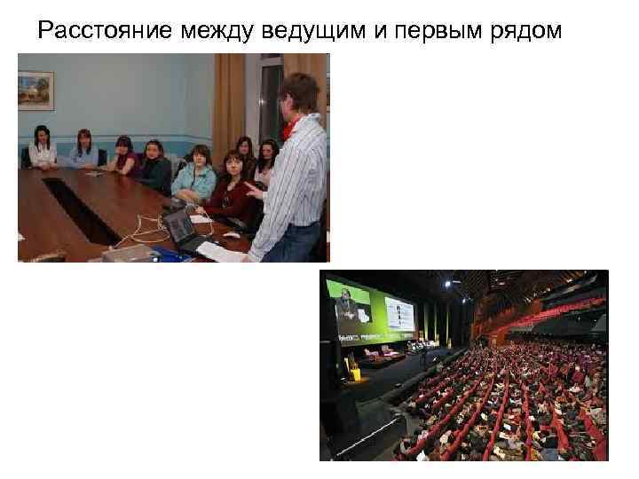 Расстояние между ведущим и первым рядом 