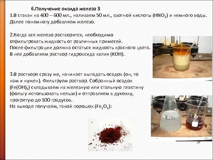 3 азотная кислота гидроксид железа ii