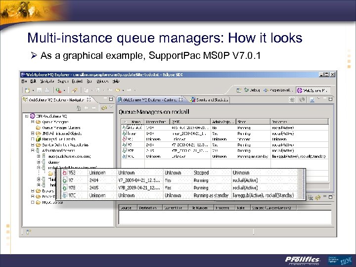 Multi-instance queue managers: How it looks Ø As a graphical example, Support. Pac MS