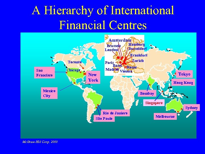A Hierarchy of International Financial Centres Amsterdam Brussels London Frankfurt Zurich Toronto San Francisco