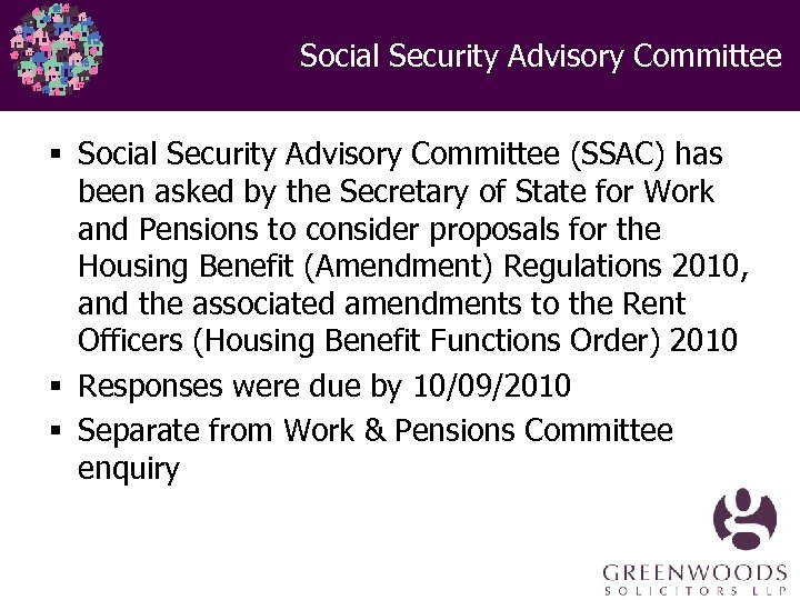 Social Security Advisory Committee § Social Security Advisory Committee (SSAC) has been asked by