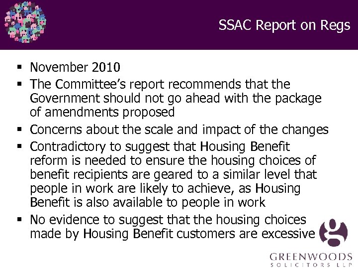 SSAC Report on Regs § November 2010 § The Committee’s report recommends that the