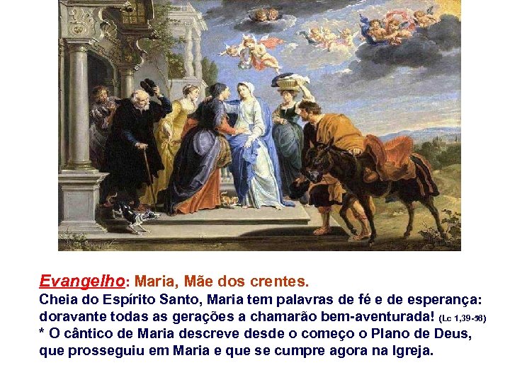 Evangelho: Maria, Mãe dos crentes. Cheia do Espírito Santo, Maria tem palavras de fé