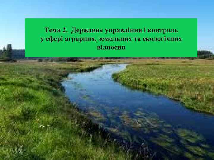  Тема 2. Державне управління і контроль у сфері аграрних, земельних та екологічних відносин