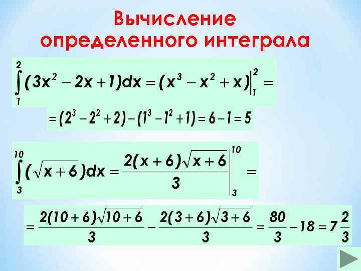 Вычисление определенного интеграла 