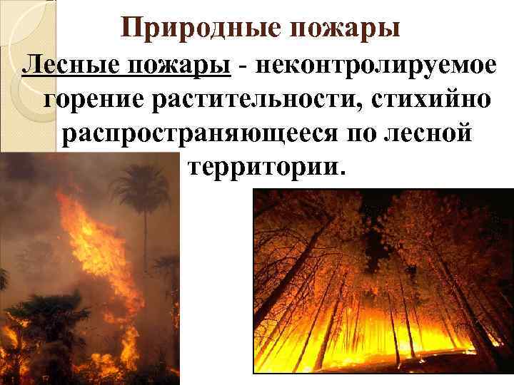 Природные пожары презентация. Природные пожары ЧС. Неконтролируемое горение растительности стихийно. Лесной пожар это неконтролируемое горение растительности. Неконтролируемый стихийно развивающийся процесс горения