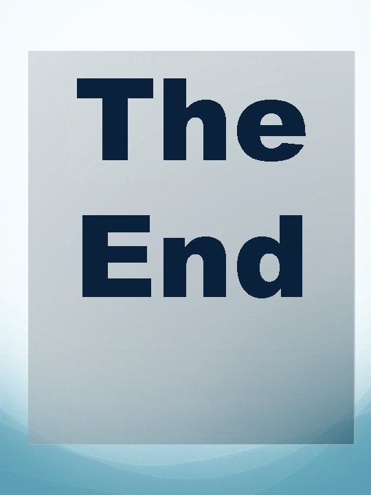 The End 