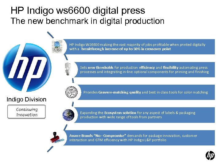 HP Indigo ws 6600 digital press The new benchmark in digital production HP Indigo