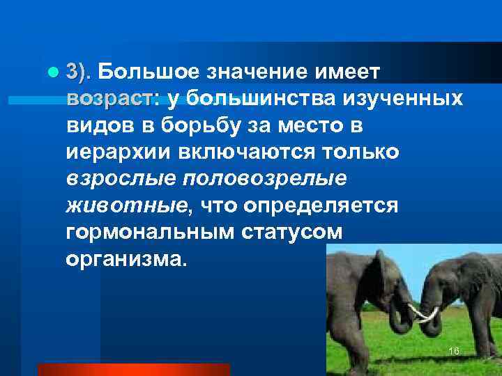 l 3). Большое значение имеет возраст: у большинства изученных возраст видов в борьбу за