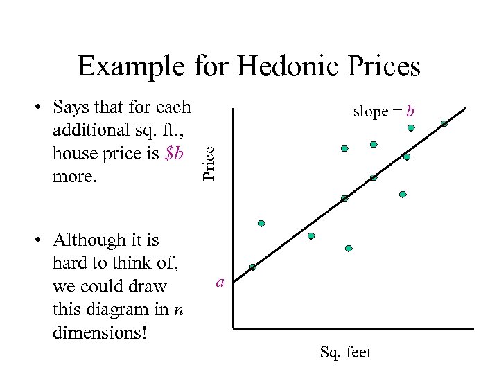 Example for Hedonic Prices • Although it is hard to think of, we could