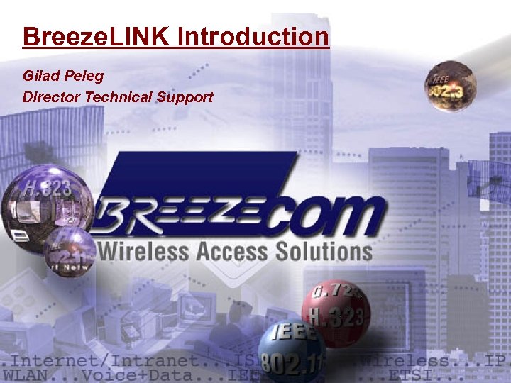 Breeze. LINK Introduction Gilad Peleg Director Technical Support 
