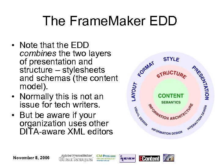 The Frame. Maker EDD • Note that the EDD combines the two layers of