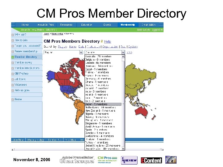 CM Pros Member Directory November 8, 2006 