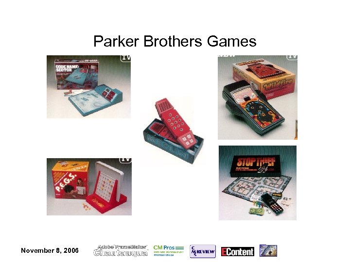 Parker Brothers Games November 8, 2006 