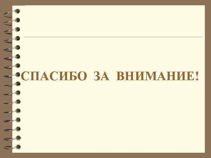 СПАСИБО ЗА ВНИМАНИЕ! 