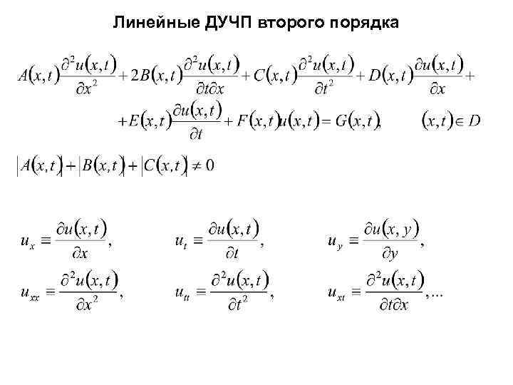 Линейные ДУЧП второго порядка 