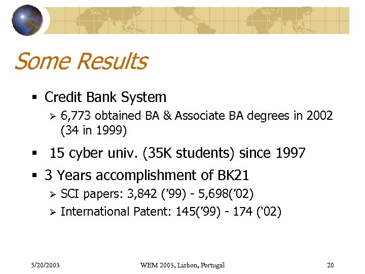 Some Results § Credit Bank System Ø 6, 773 obtained BA & Associate BA