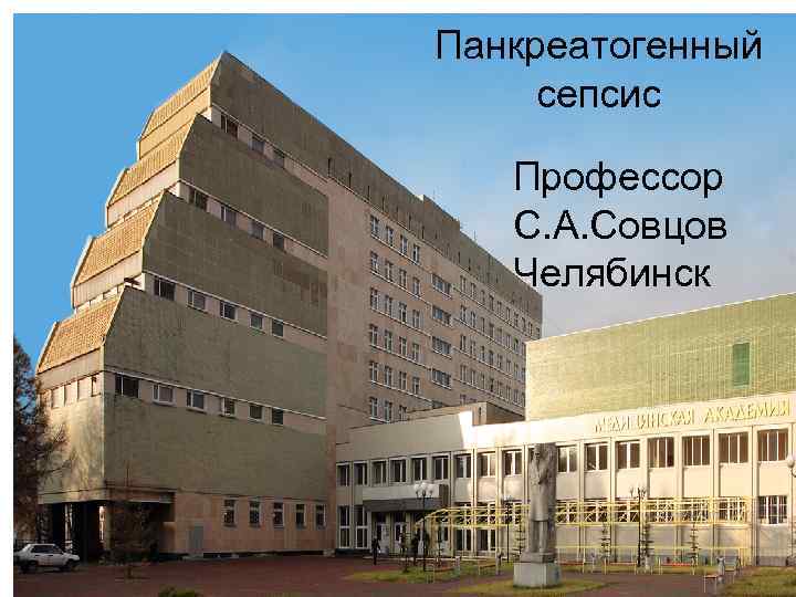 Панкреатогенный сепсис Профессор С. А. Совцов Челябинск 