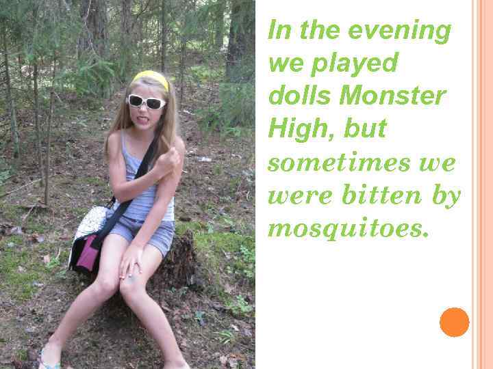 In the evening we played dolls Monster High, but sometimes we were bitten by