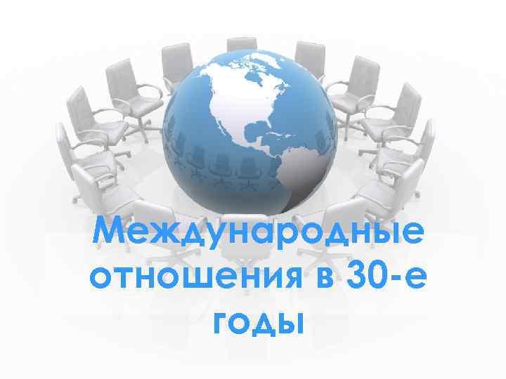 Международные отношения в 30 -е годы 