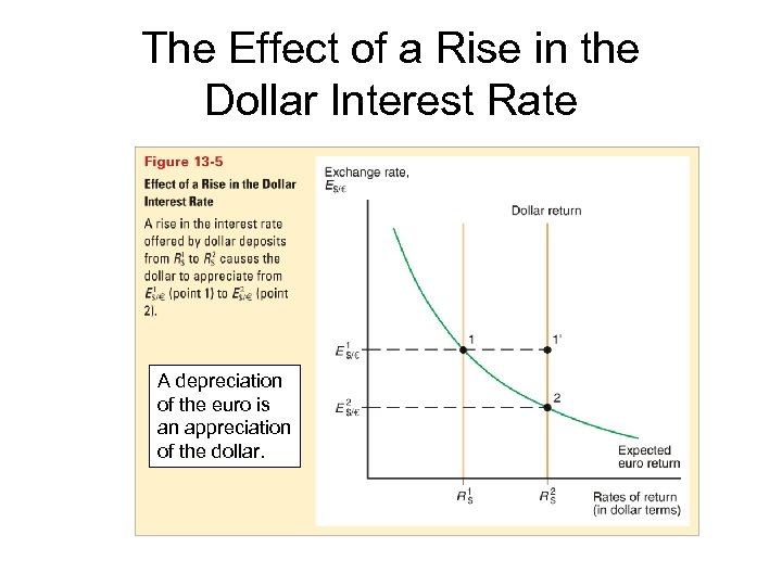 The Effect of a Rise in the Dollar Interest Rate A depreciation of the