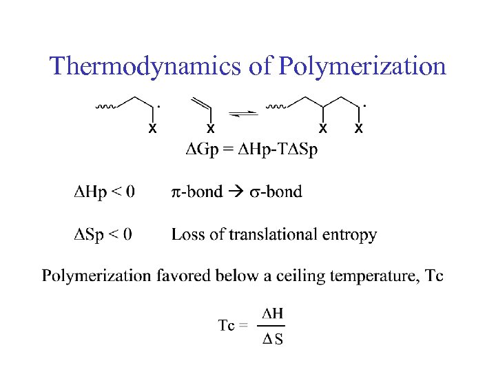 Thermodynamics of Polymerization 