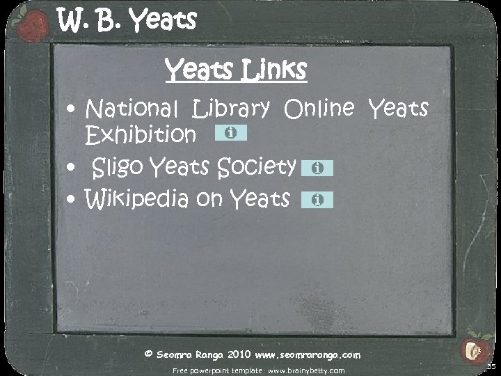 W. B. Yeats Links • National Library Online Yeats Exhibition • Sligo Yeats Society