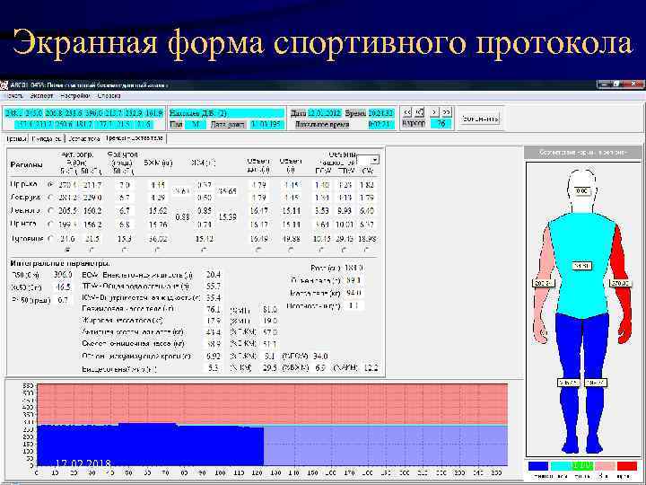 Экранная форма спортивного протокола 17. 02. 2018 110 