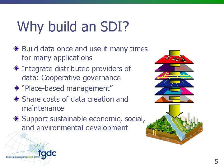 Why build an SDI? Build data once and use it many times for many