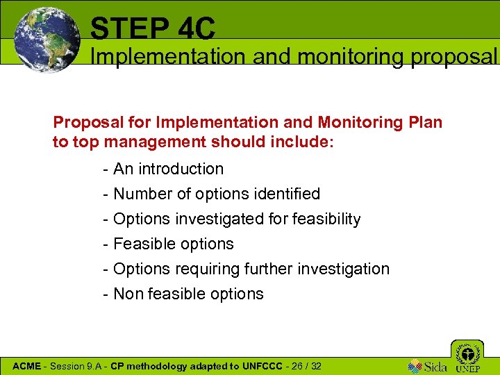 STEP 4 C Implementation and monitoring proposal Proposal for Implementation and Monitoring Plan to