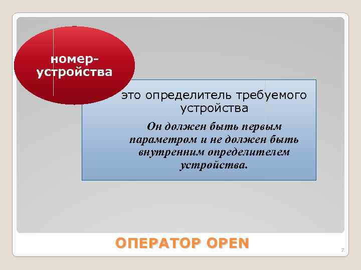 номерустройства это определитель требуемого устройства Он должен быть первым параметром и не должен быть