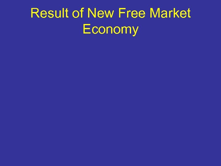 Result of New Free Market Economy 