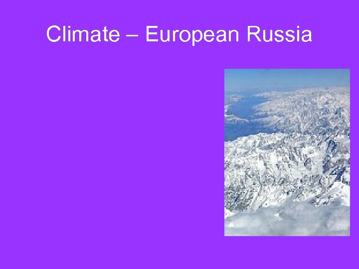 Climate – European Russia 
