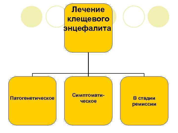 Лечение клещевого энцефалита Патогенетическое Симптоматическое В стадии ремиссии 